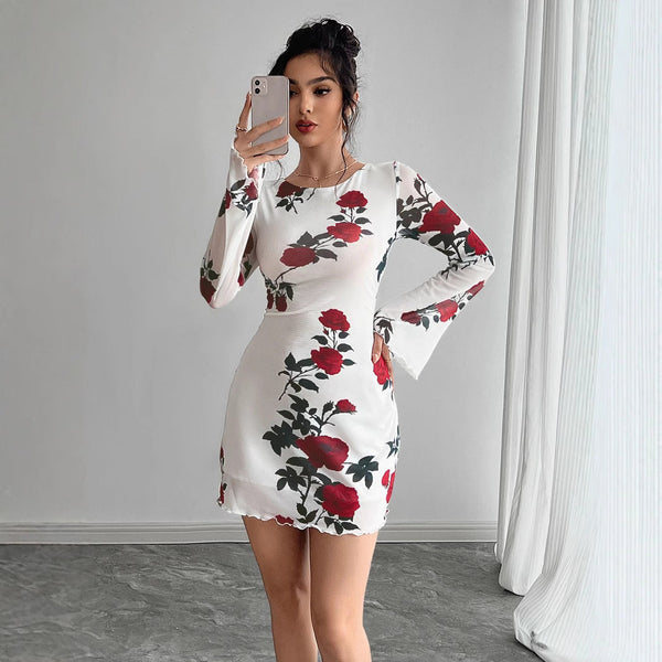 Elegantes Heidi -Flieder Rückenfreies Mini Kleid
