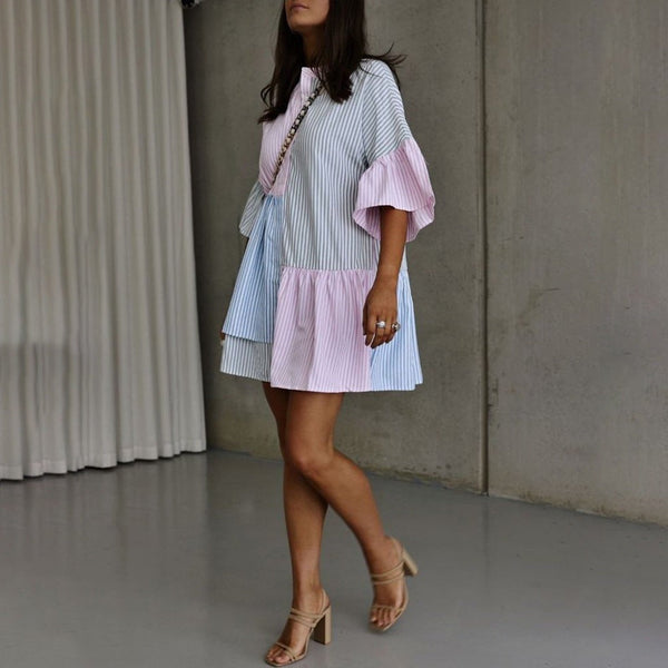 Leichtes Color Block Kleid | Buntes luftiges Sommerkleid für dich