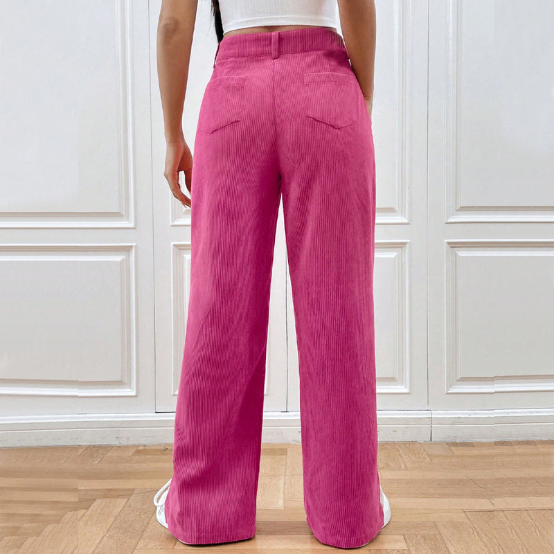 Modische Damen-Cordhose mit weitem Bein