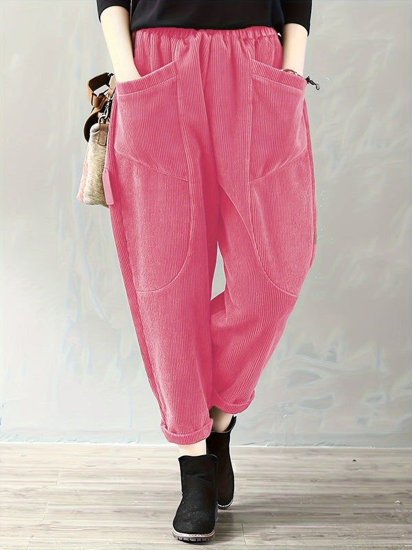 Damen-Cordhose mit lockerer Passform und Taschen