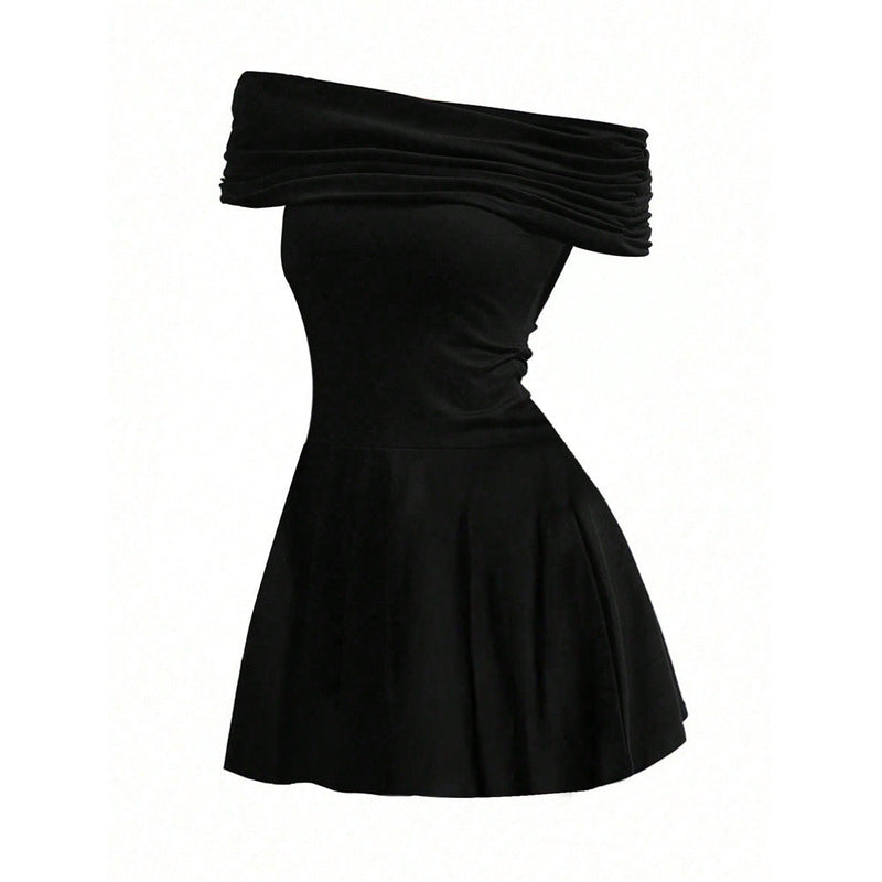 Elegantes Heidi -Schlüsselbein Off-Shoulder Kleid