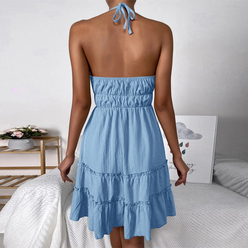 Elegantes Heidi -Rückenfreies Halter-Träger-Kleid