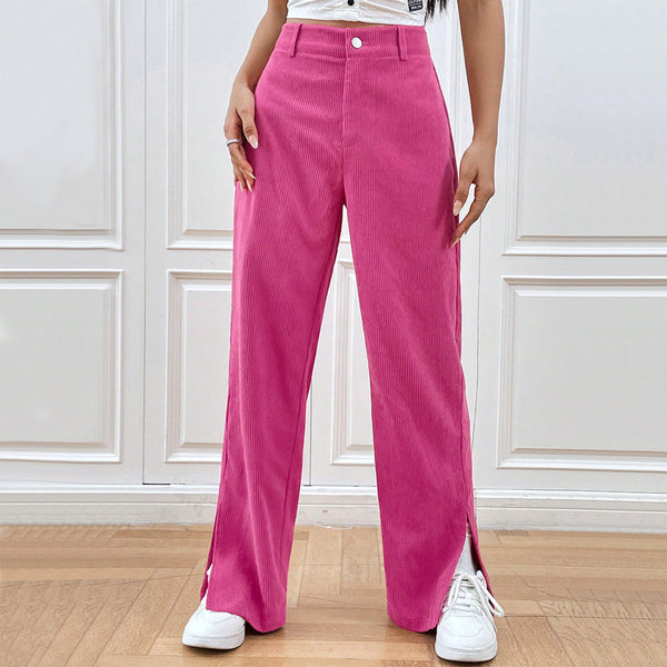 Modische Damen-Cordhose mit weitem Bein