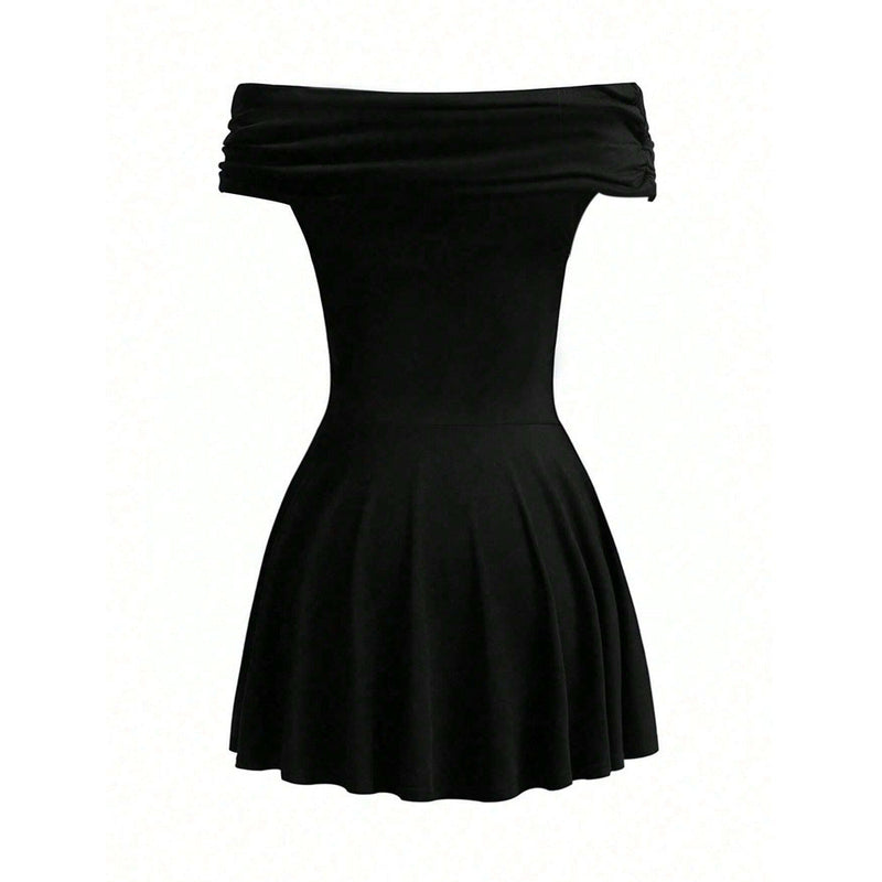Elegantes Heidi -Schlüsselbein Off-Shoulder Kleid