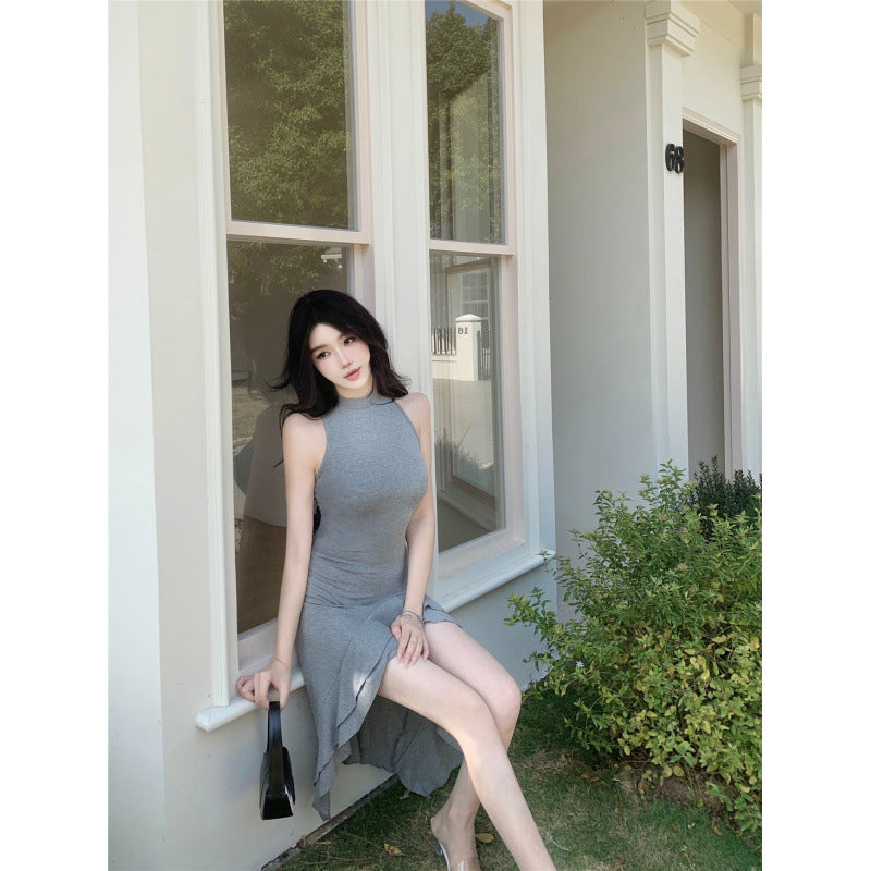 Elegantes Heidi -Rüschenscheel Fitted Taille Kleid