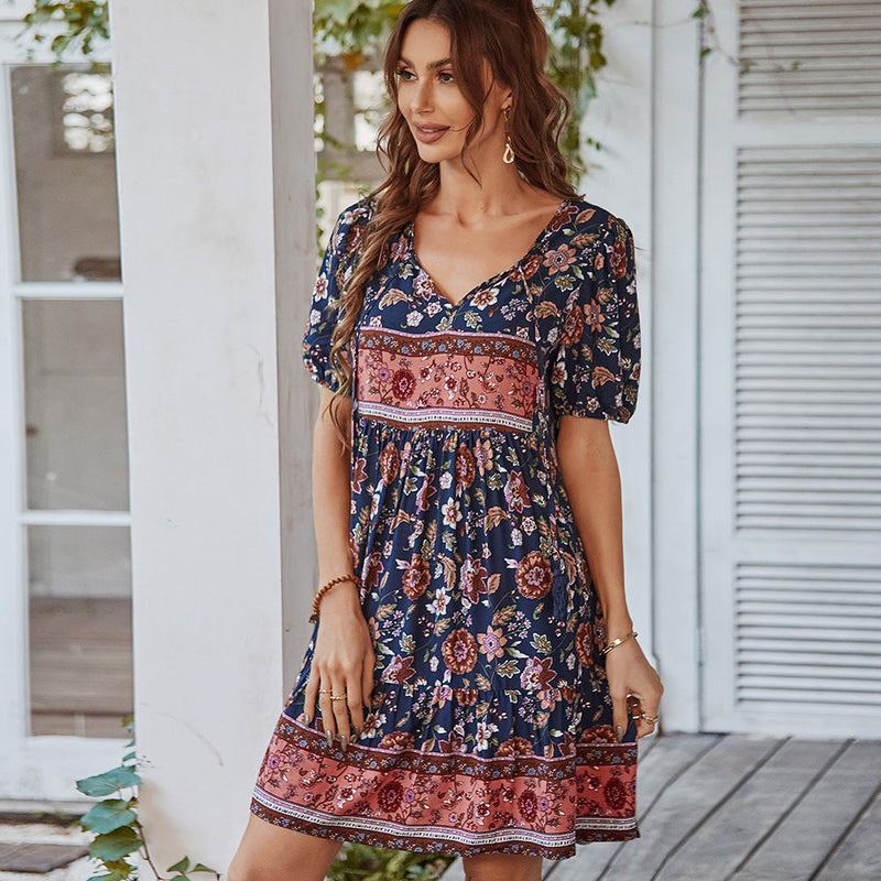 Heidi -Bedrucktes Frisches Sommer Kleid für Dich