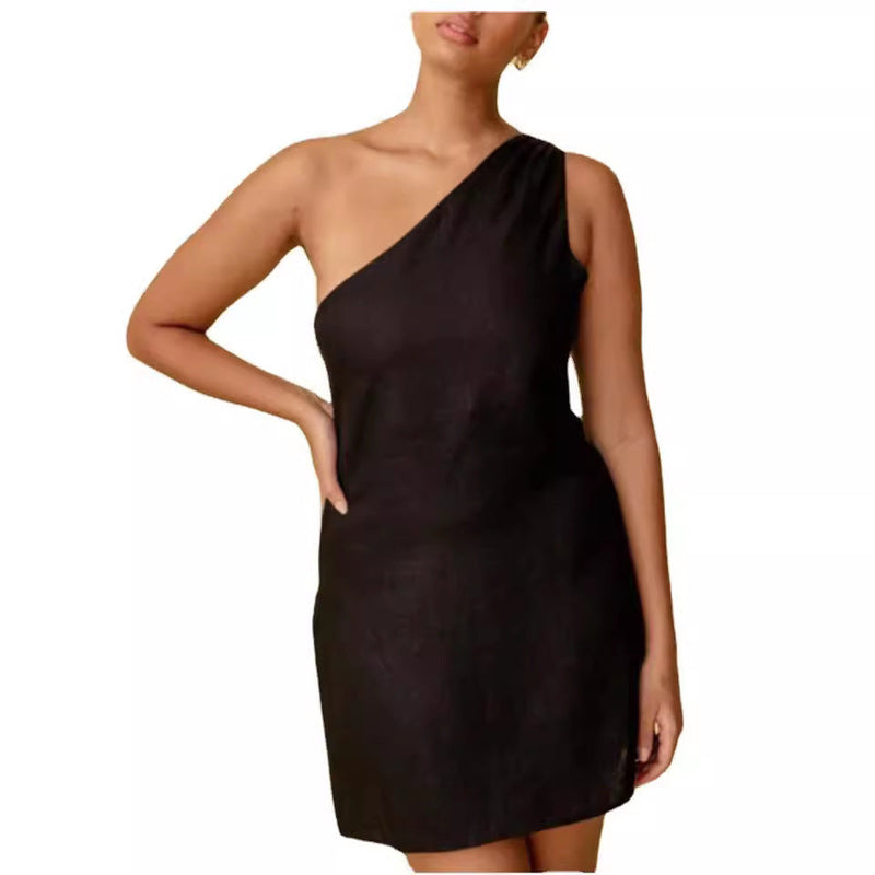 Elegantes Heidi -Einfarbiges Slim Fit Kleid