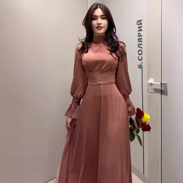 Langarm-Kleid mit taillierter Taille für Damen