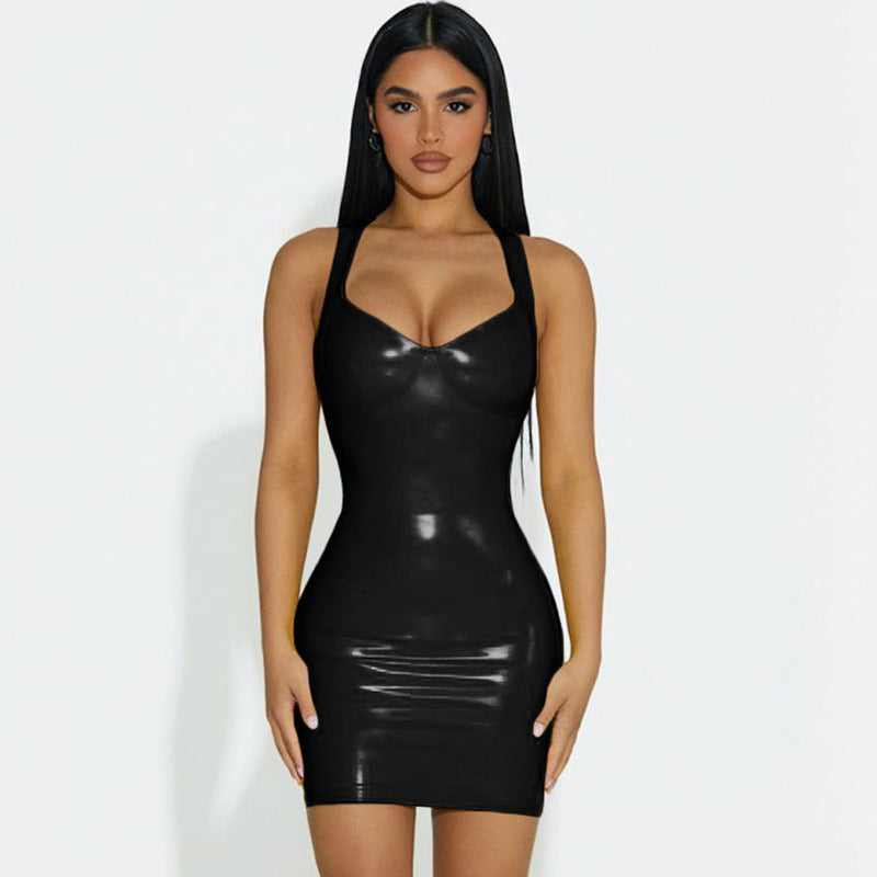 Elegantes Heidi -Taillen-gefälteltes Bodycon Trägerkleid