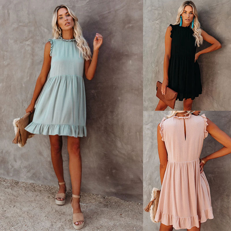 Bequemes Elegantes Heidi Ärmelloses Mini Kleid