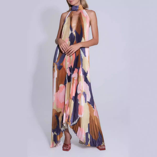 Elegantes Tiefes V-Ausschnitt Schwingkleid für Damen