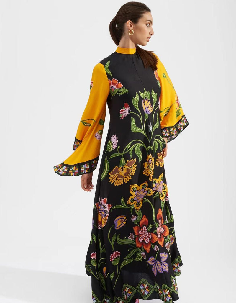 Elegantes Bedrucktes Dreiviertelarmkleid für Kinder