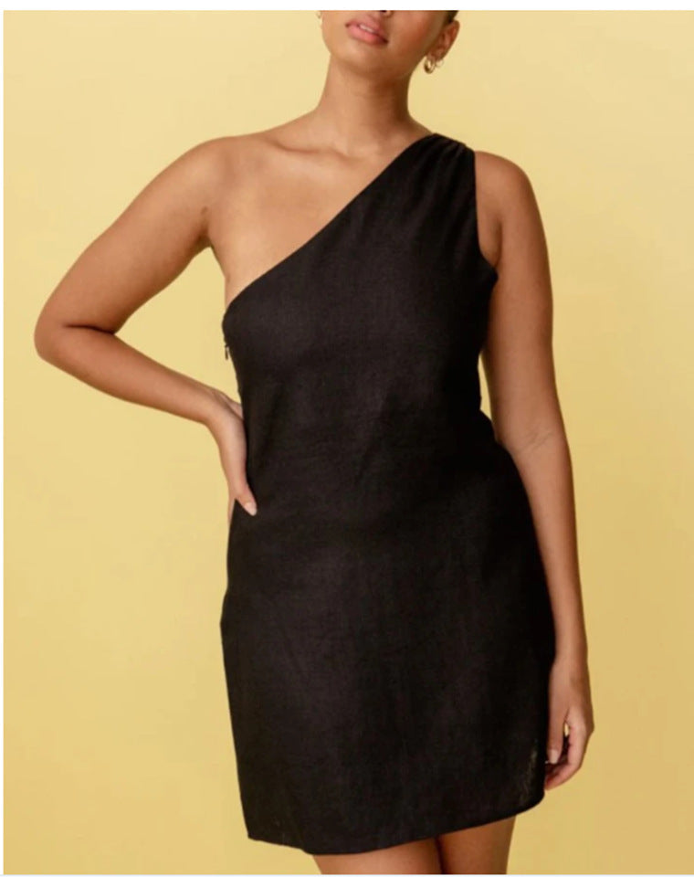 Elegantes Heidi -Einfarbiges Slim Fit Kleid