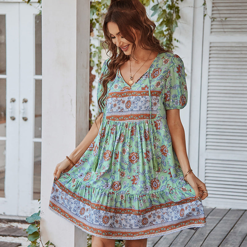Heidi -Bedrucktes Frisches Sommer Kleid für Dich