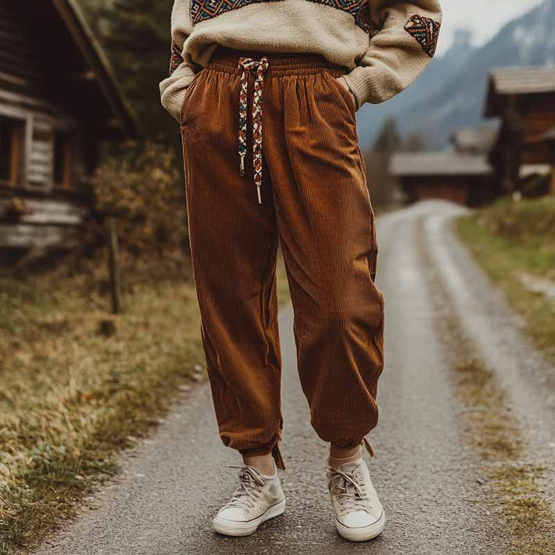 Lässige Damen-Cordhose in Braun