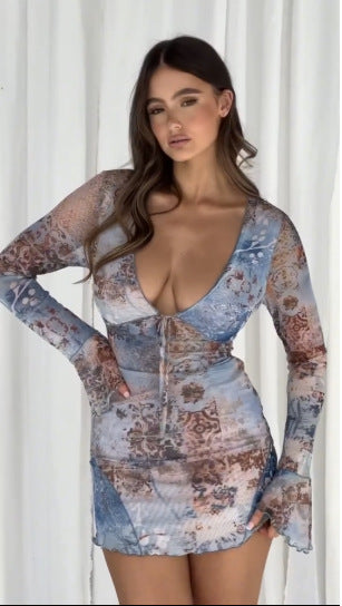Eleganter Heidi -Tiefes V Sexy Minirock für Damen