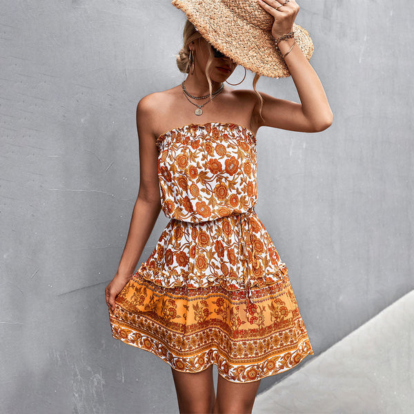 Elegante Blumenkleid Mini für stilvolle Sommernächte