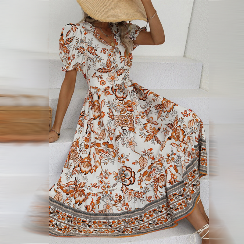 Elegantes Blumenmuster Kleid für stilvolle Anlässe