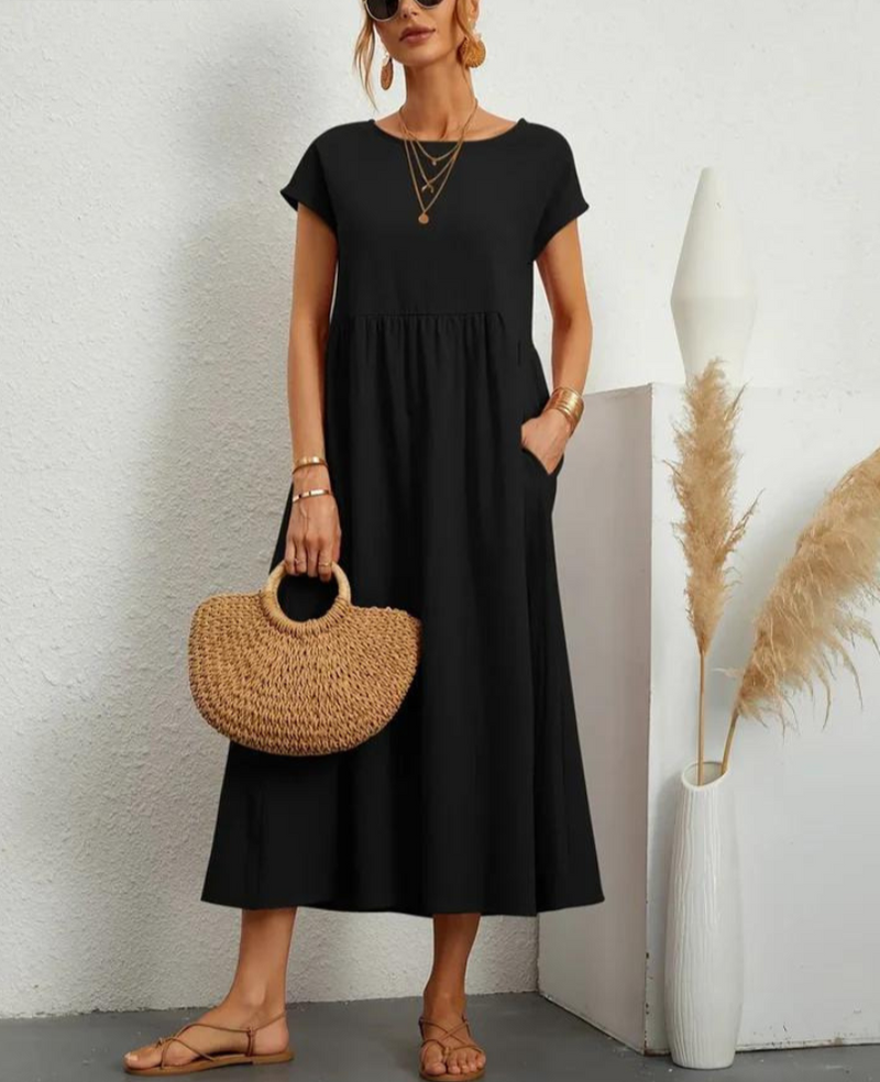 Bequemes | Elegantes Grundlegendes Kleid aus Baumwolle für dich