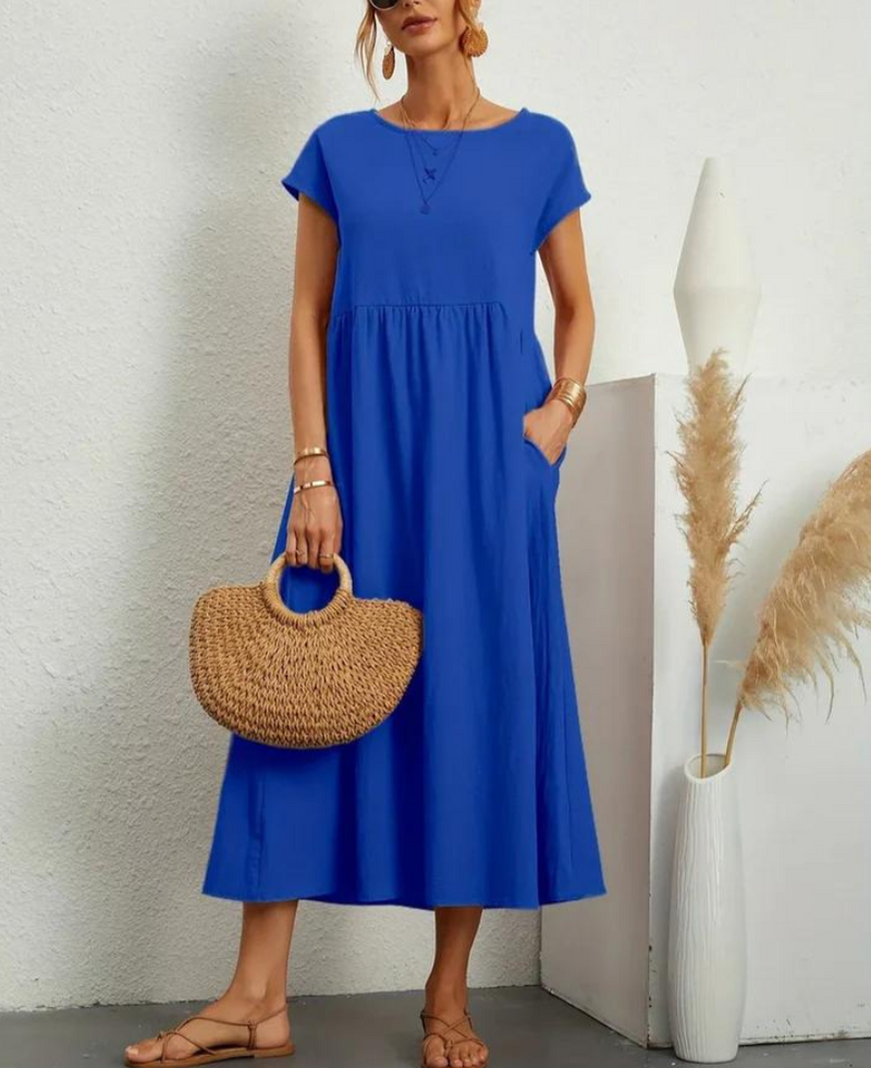 Bequemes | Elegantes Grundlegendes Kleid aus Baumwolle für dich