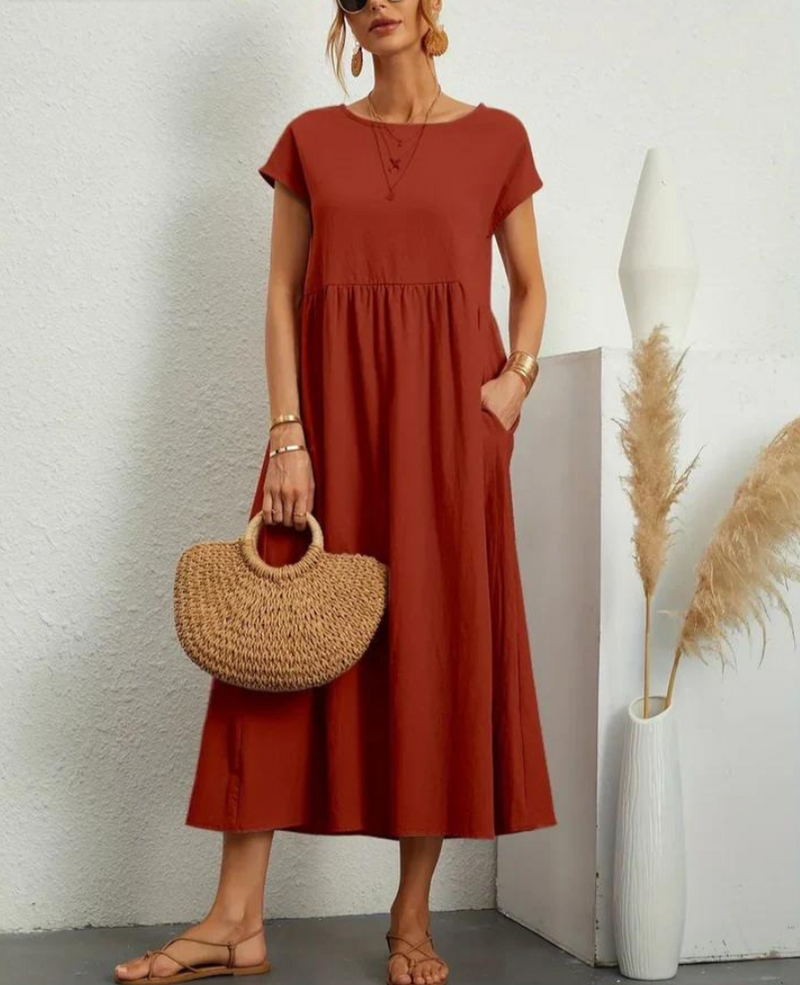 Bequemes | Elegantes Grundlegendes Kleid aus Baumwolle für dich
