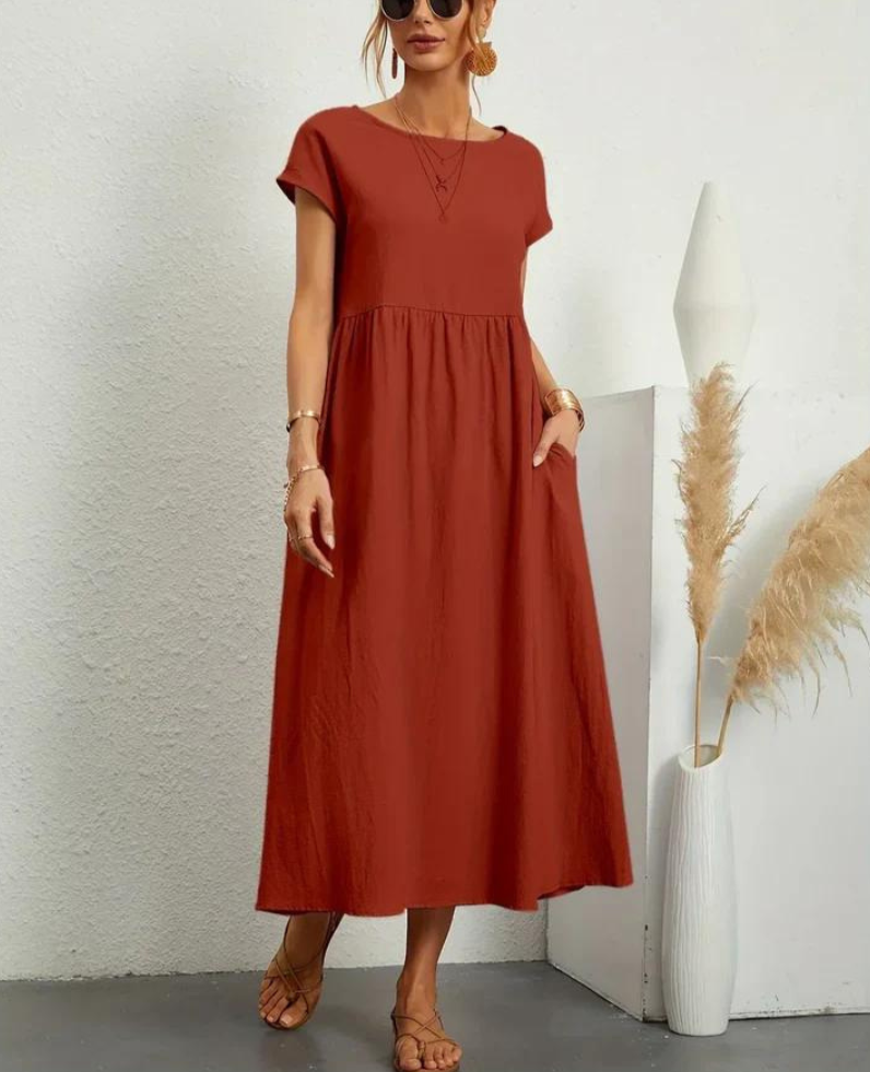 Bequemes | Elegantes Grundlegendes Kleid aus Baumwolle für dich