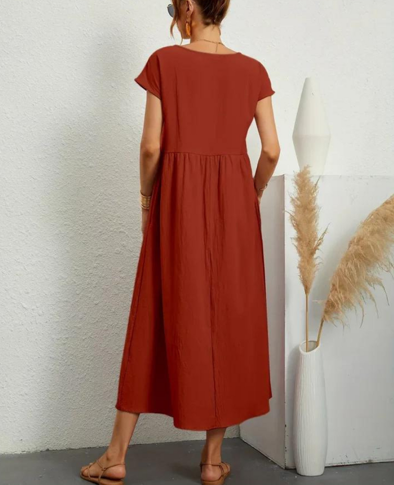 Bequemes | Elegantes Grundlegendes Kleid aus Baumwolle für dich