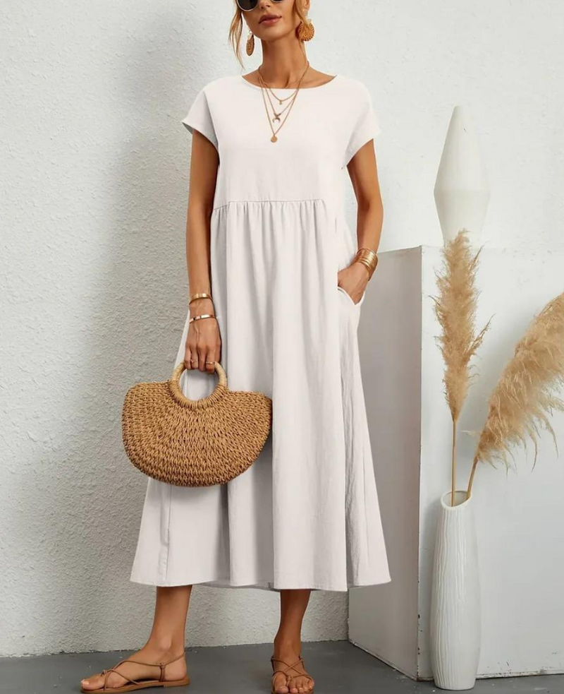 Bequemes | Elegantes Grundlegendes Kleid aus Baumwolle für dich