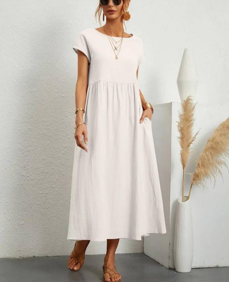 Bequemes | Elegantes Grundlegendes Kleid aus Baumwolle für dich