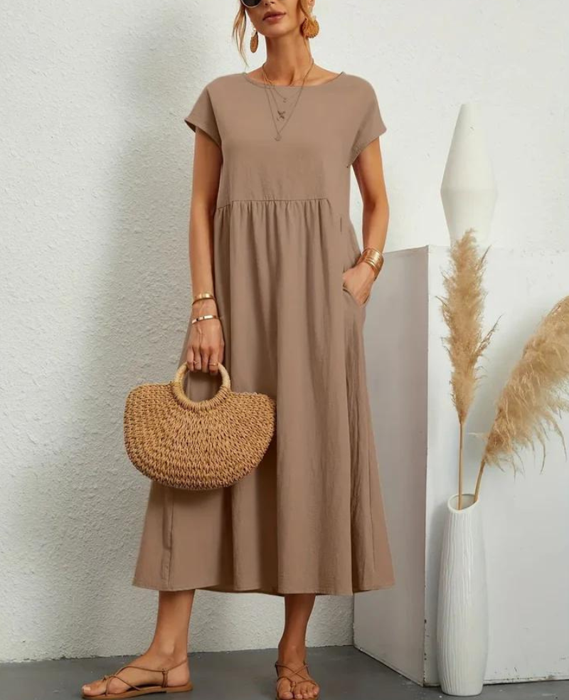 Bequemes | Elegantes Grundlegendes Kleid aus Baumwolle für dich