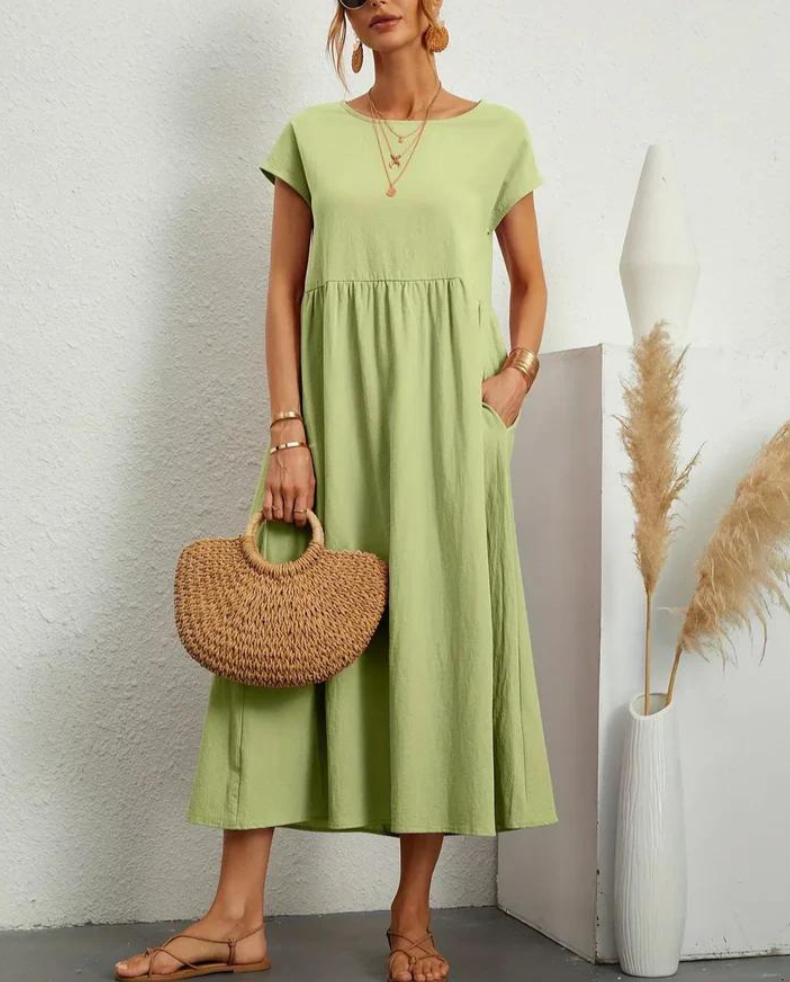 Bequemes | Elegantes Grundlegendes Kleid aus Baumwolle für dich