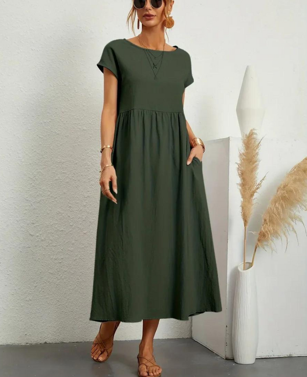 Bequemes | Elegantes Grundlegendes Kleid aus Baumwolle für dich