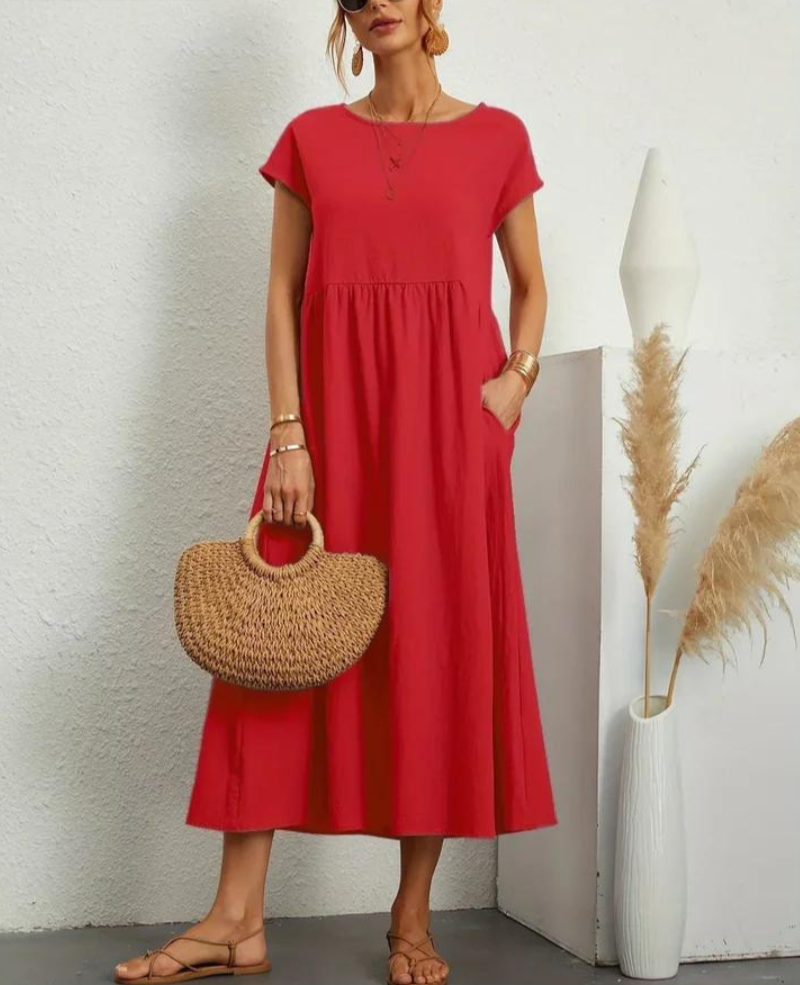 Bequemes | Elegantes Grundlegendes Kleid aus Baumwolle für dich