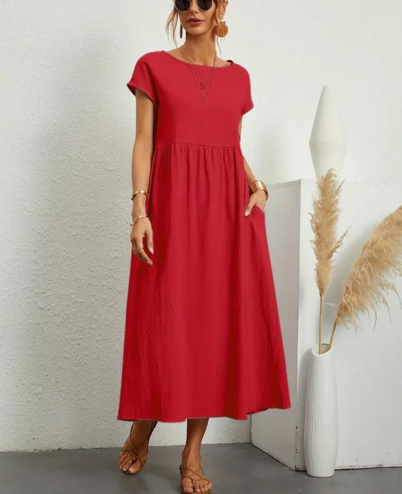 Bequemes | Elegantes Grundlegendes Kleid aus Baumwolle für dich