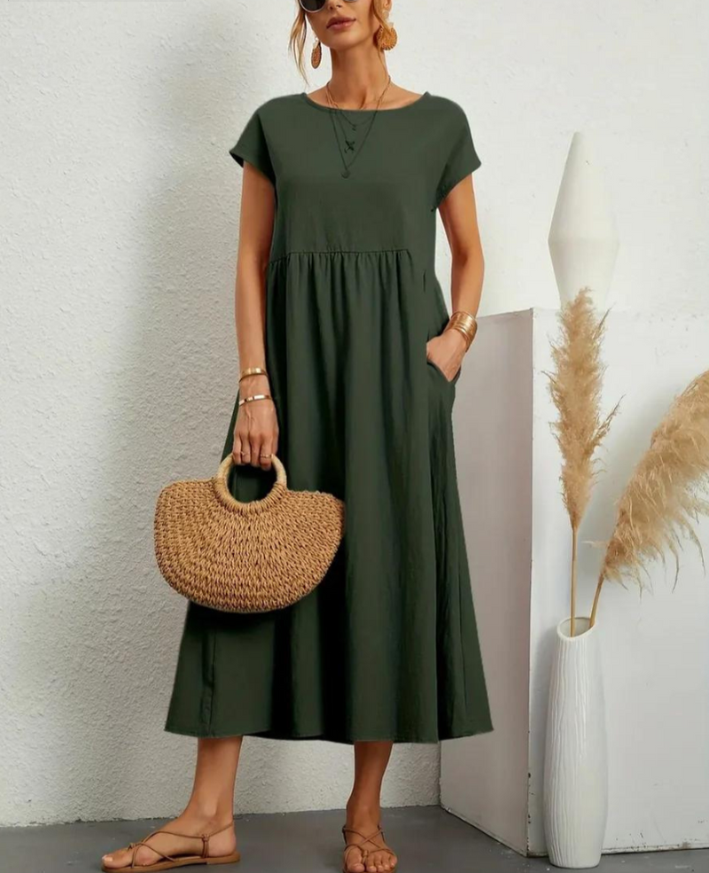 Bequemes | Elegantes Grundlegendes Kleid aus Baumwolle für dich