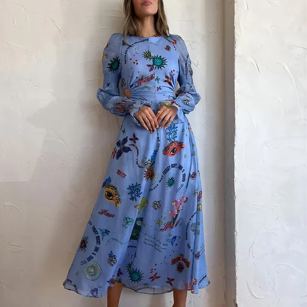 Elegantes Maxikleid mit langen Ärmeln