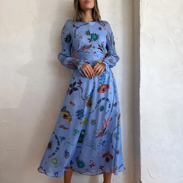 Elegantes Maxikleid mit langen Ärmeln