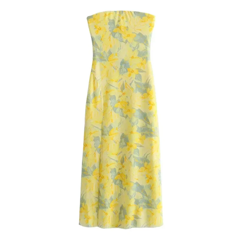 Elegantes Sommerkleid aus Seide mit Druck