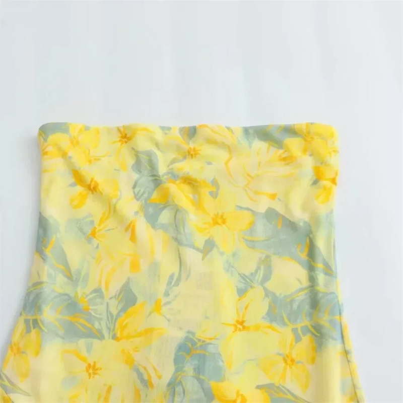 Elegantes Sommerkleid aus Seide mit Druck