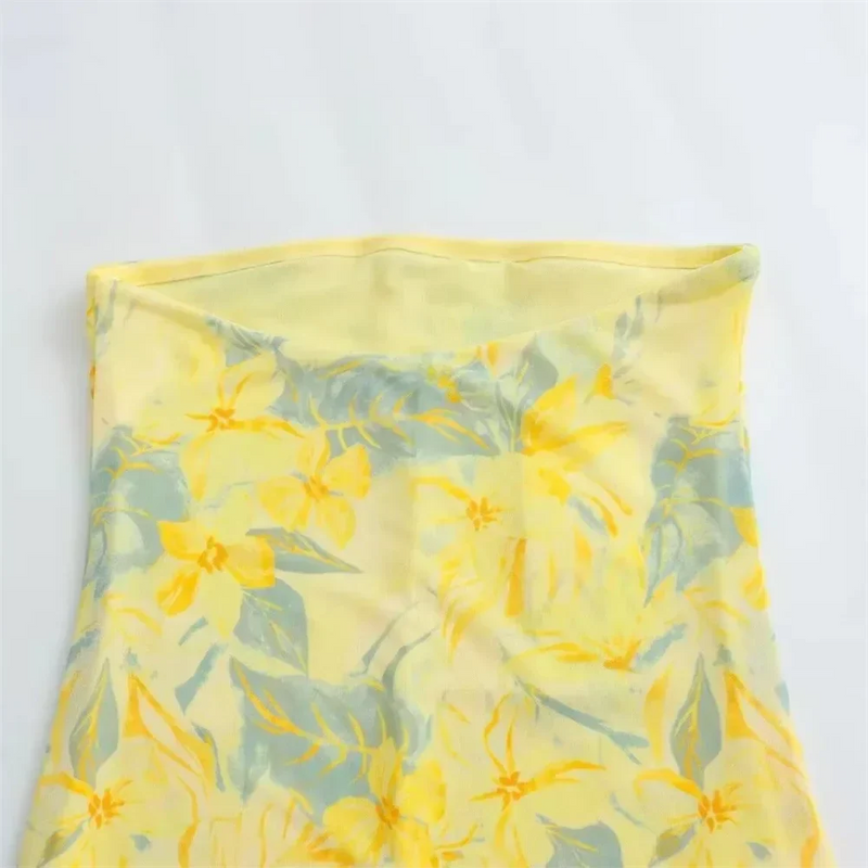 Elegantes Sommerkleid aus Seide mit Druck