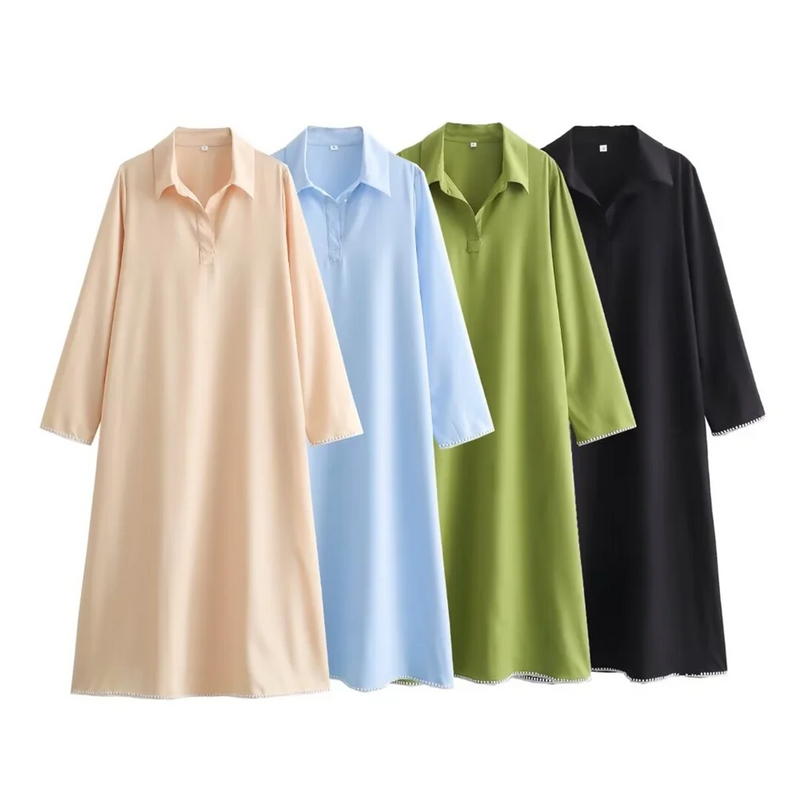 Langes Leichtes Kleid aus Polyester für den Sommer