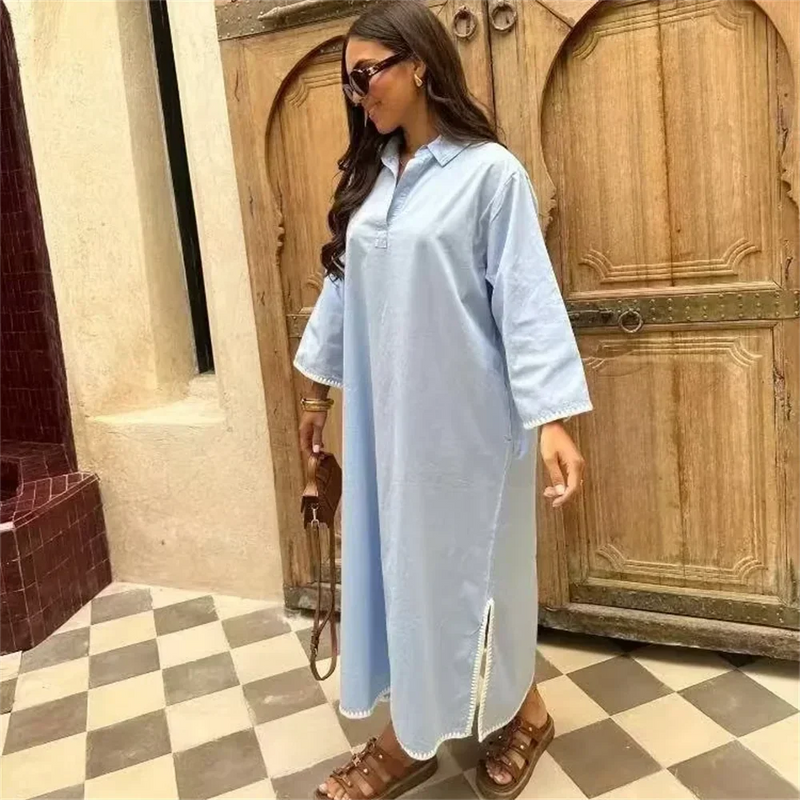 Langes Leichtes Kleid aus Polyester für den Sommer