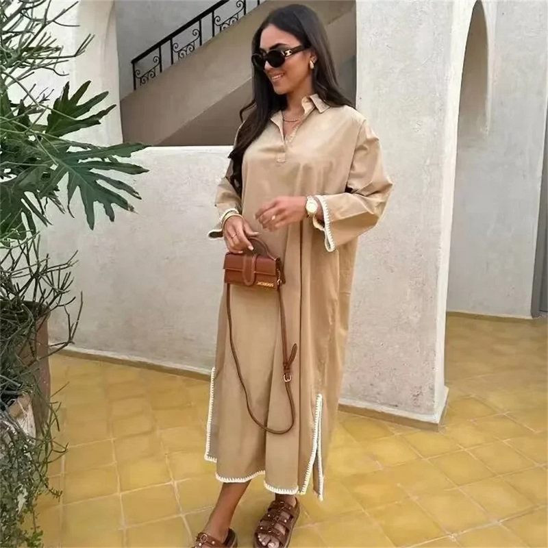 Langes Leichtes Kleid aus Polyester für den Sommer
