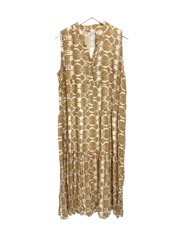 Schöner Maja Camel V-Ausschnitt Kleid