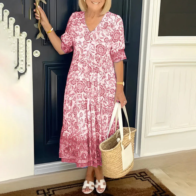 Elegantes V-Ausschnitt-Kleid für stilvolle Momente