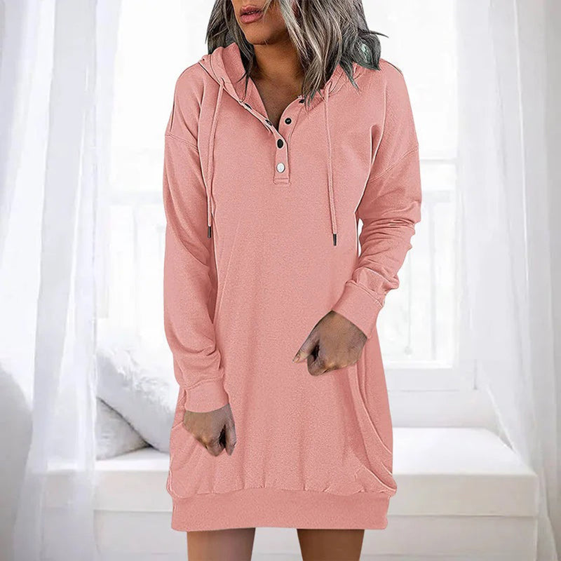 Bequemes, minimalistisches Hoodie Kleid für jeden Anlass