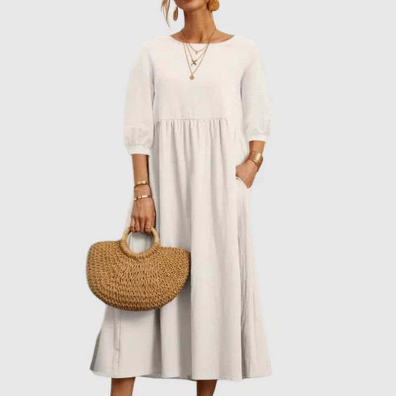 Elegantes, bequemes langes Vintage-Kleid für jeden Anlass
