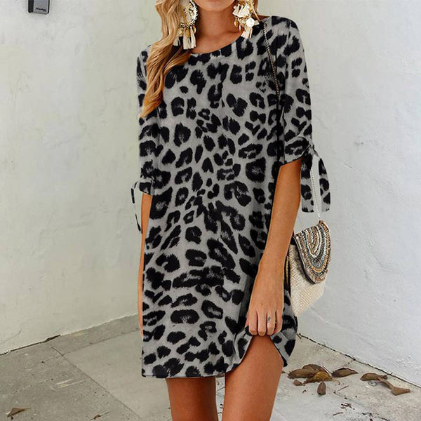 Elegantes Leopardenmuster Kleid für jeden Anlass