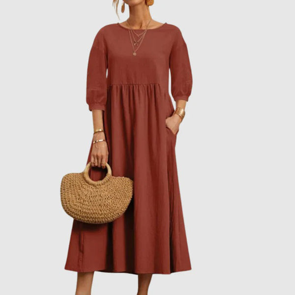 Elegantes, bequemes langes Vintage-Kleid für jeden Anlass
