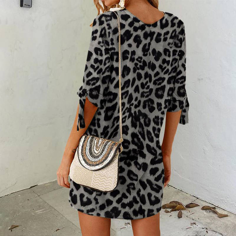 Elegantes Leopardenmuster Kleid für jeden Anlass